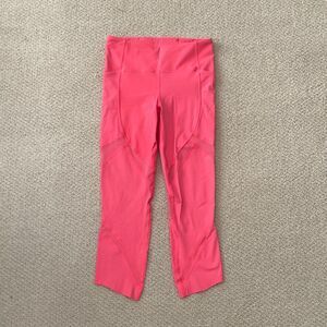 Lululemon On Pace Crop 21” Hot Pink Glossy Nulux Fast Free Pockets Like New 4